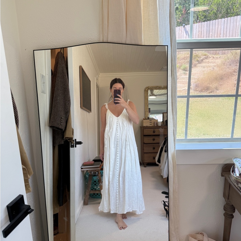 Joslin White Linen Maxi Dress